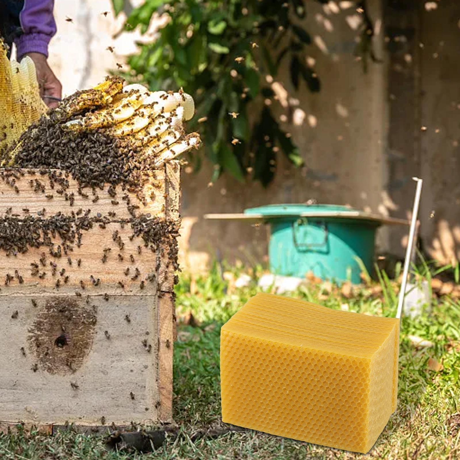 Beeswax Sheet Roll - 30Pcs Natural Beeswax Sheets Beehive Foundation