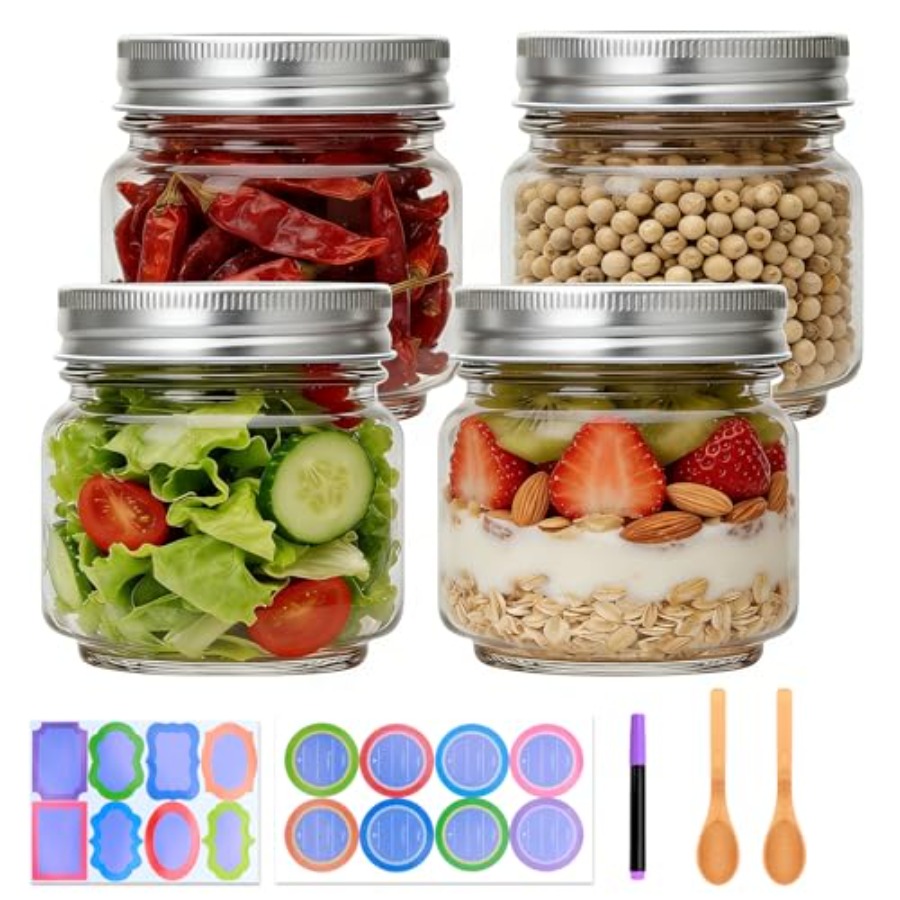 Mason Jar 8Oz - 8 oz Mason Jars 4 Pack