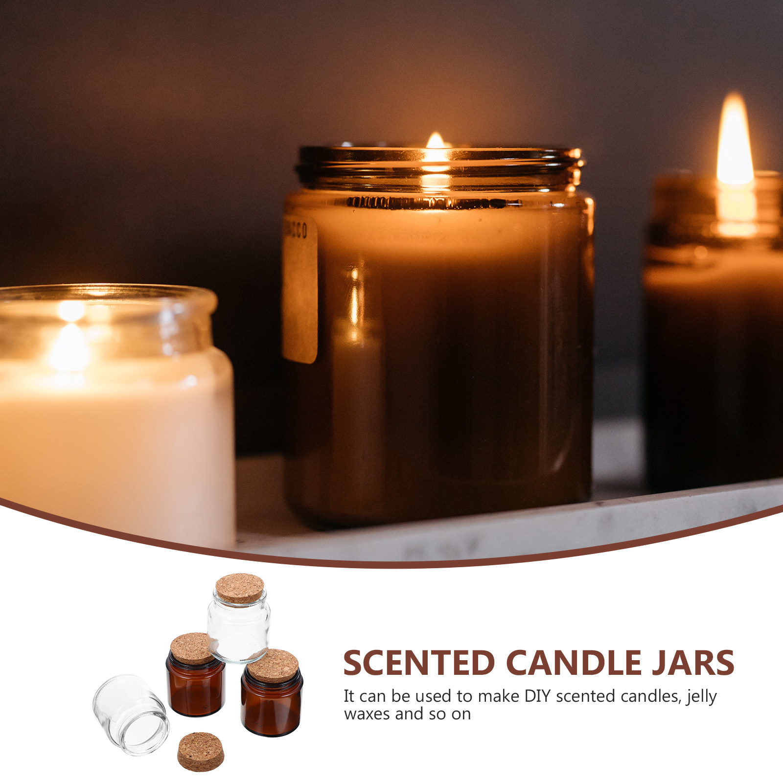 Candle Supplies Glass Jars - 4Pcs Jar for Making Candles Premium