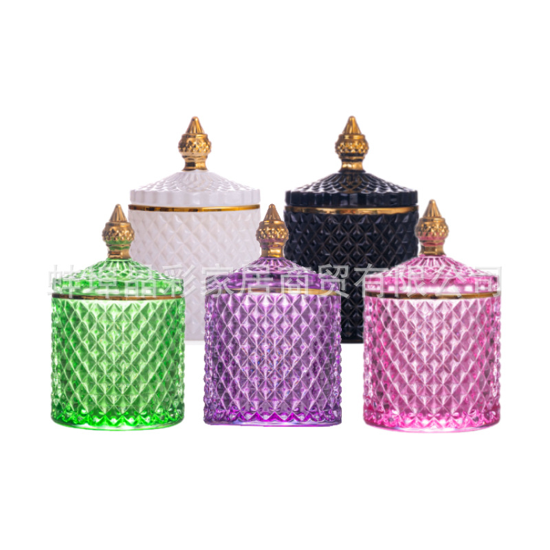 Stained Glass Storage Jar with - Candle Supplies Glass Jars incelemesi ve fiyatı