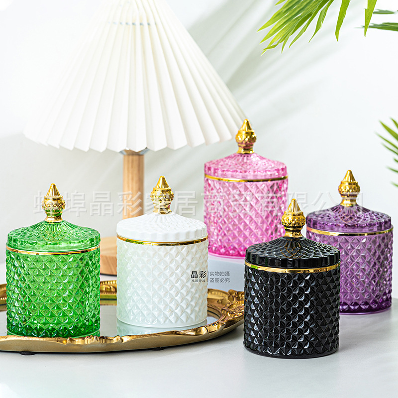 Stained Glass Storage Jar with - Candle Supplies Glass Jars incelemesi ve fiyatı