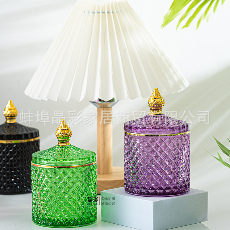 Stained Glass Storage Jar with - Candle Supplies Glass Jars incelemesi ve fiyatı