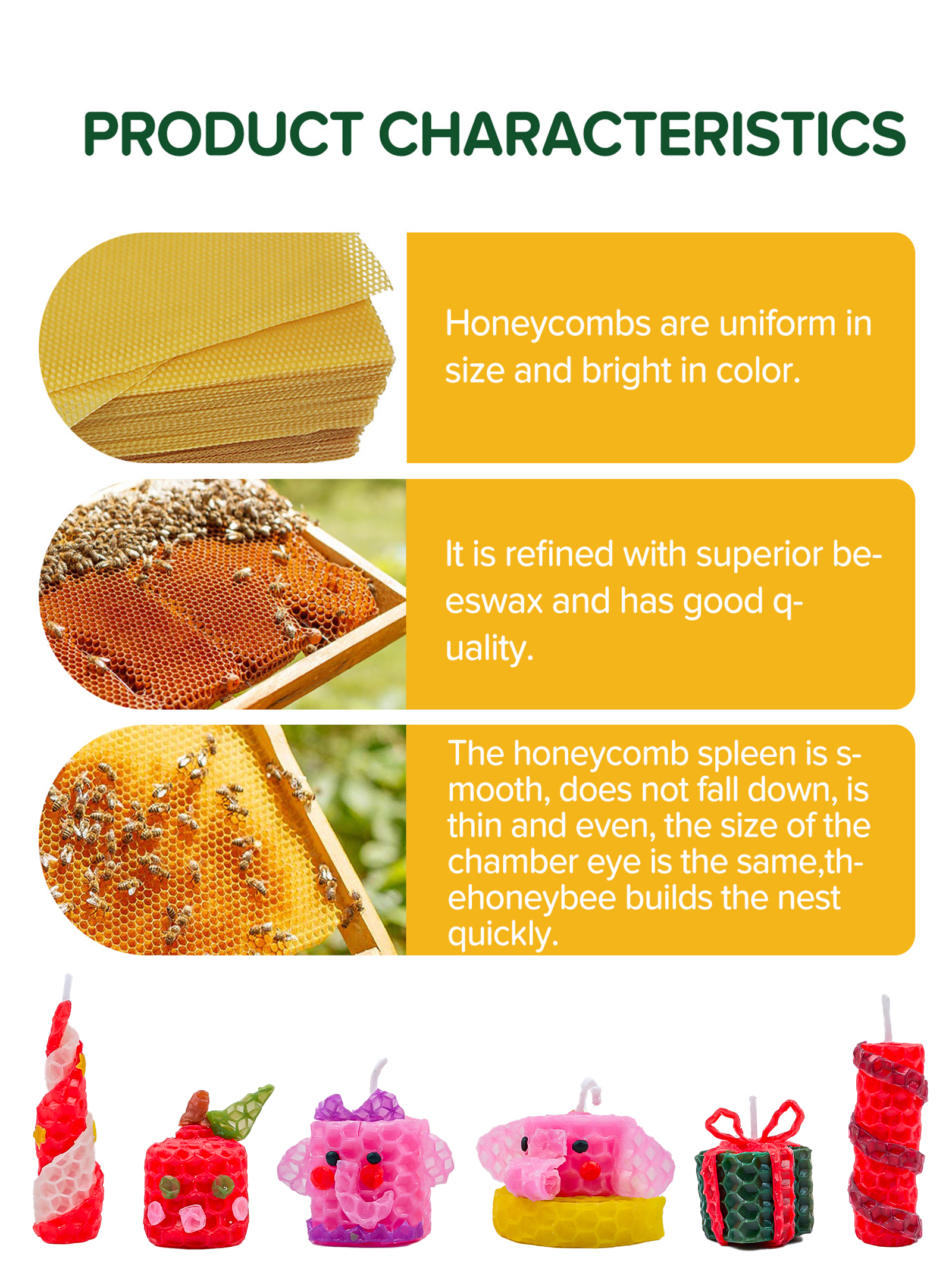 6pcs 15*20cm Color Beeswax She - Beeswax Sheet Roll incelemesi ve fiyatı