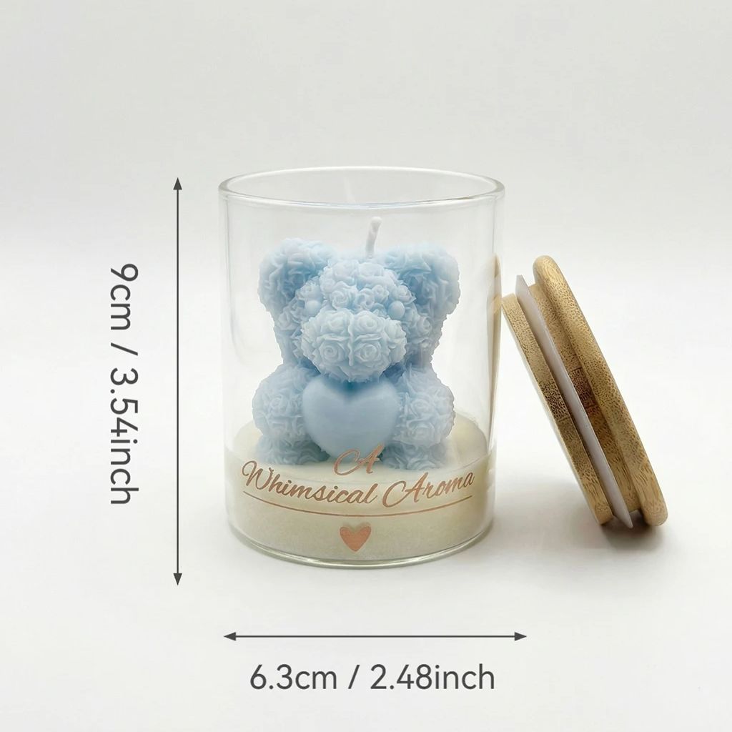 Rose Bear Candle Soy Wax Glass - Candle Supplies Glass Jars incelemesi ve fiyatı