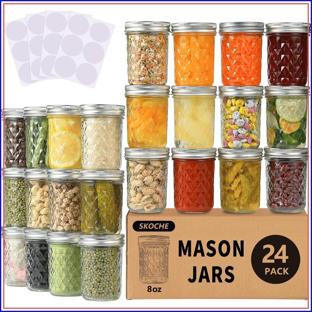 8 oz Mason Jars 24 Pack, Half  - Mason Jar 8Oz incelemesi ve fiyatı