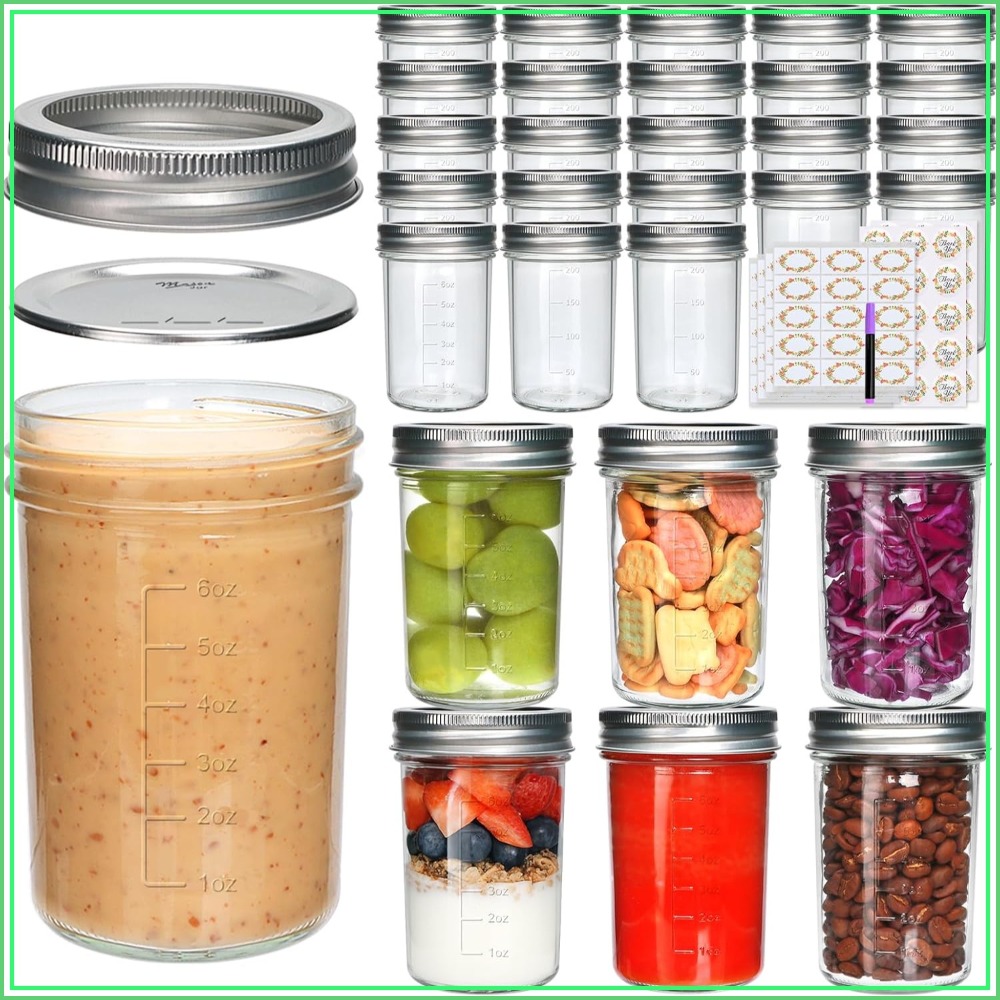 30 Pack 8 oz Mason Jars with L - Mason Jar 8Oz incelemesi ve fiyatı