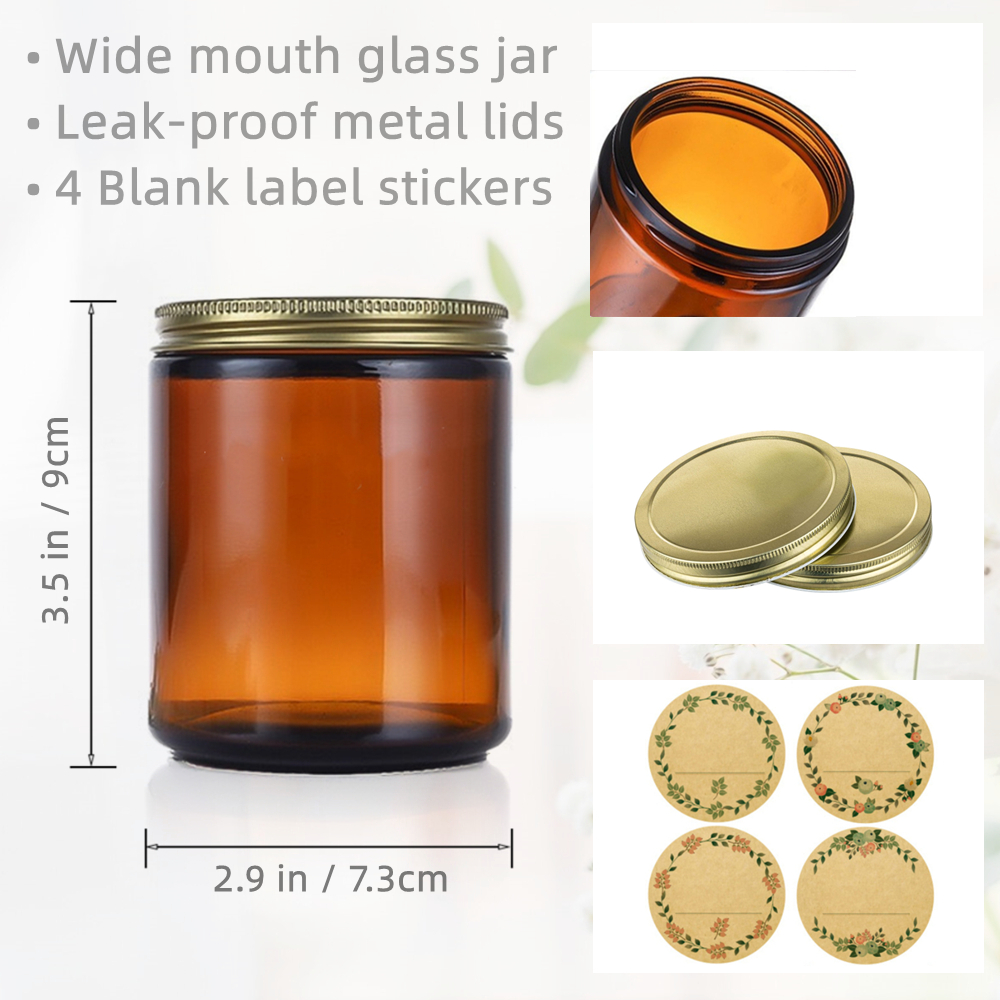 Empty Candle Jars, 8oz Amber G - Candle Supplies Glass Jars incelemesi ve fiyatı