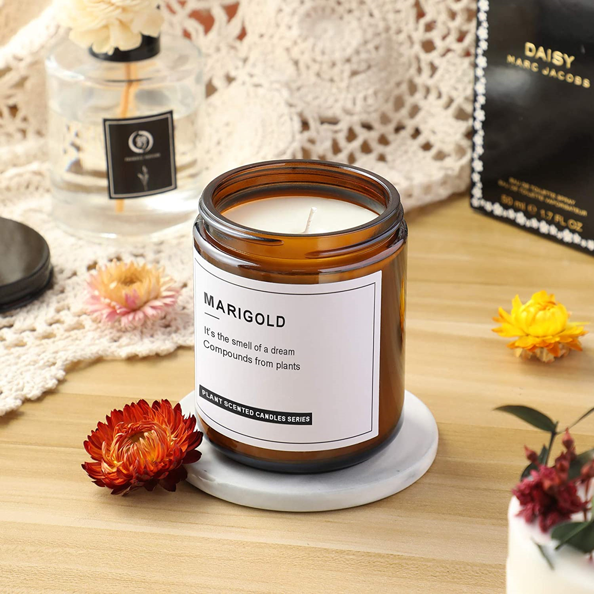 Empty Candle Jars, 8oz Amber G - Candle Supplies Glass Jars incelemesi ve fiyatı