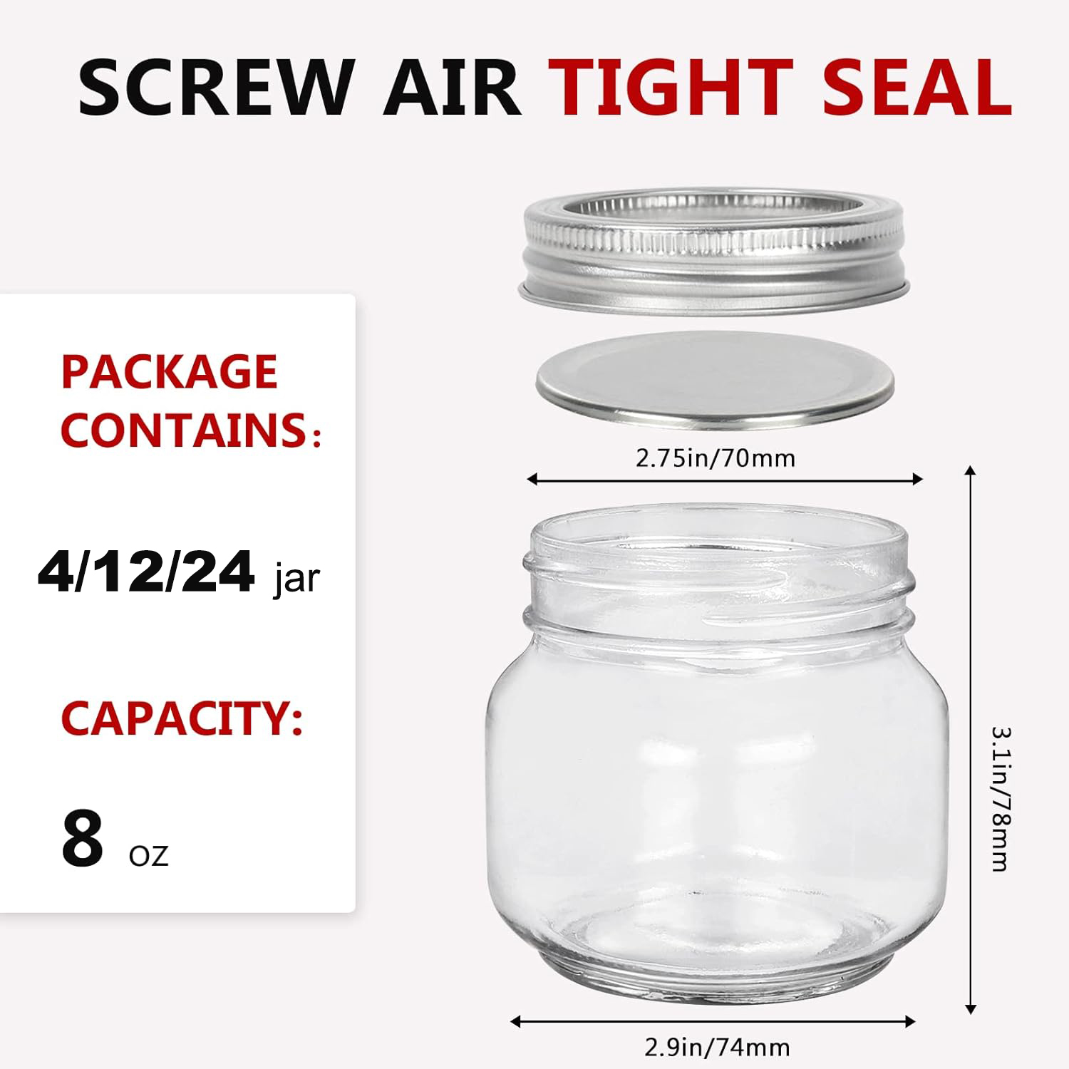 Mason Jars 8oz Regular Mouth G - Mason Jar 8Oz incelemesi ve fiyatı