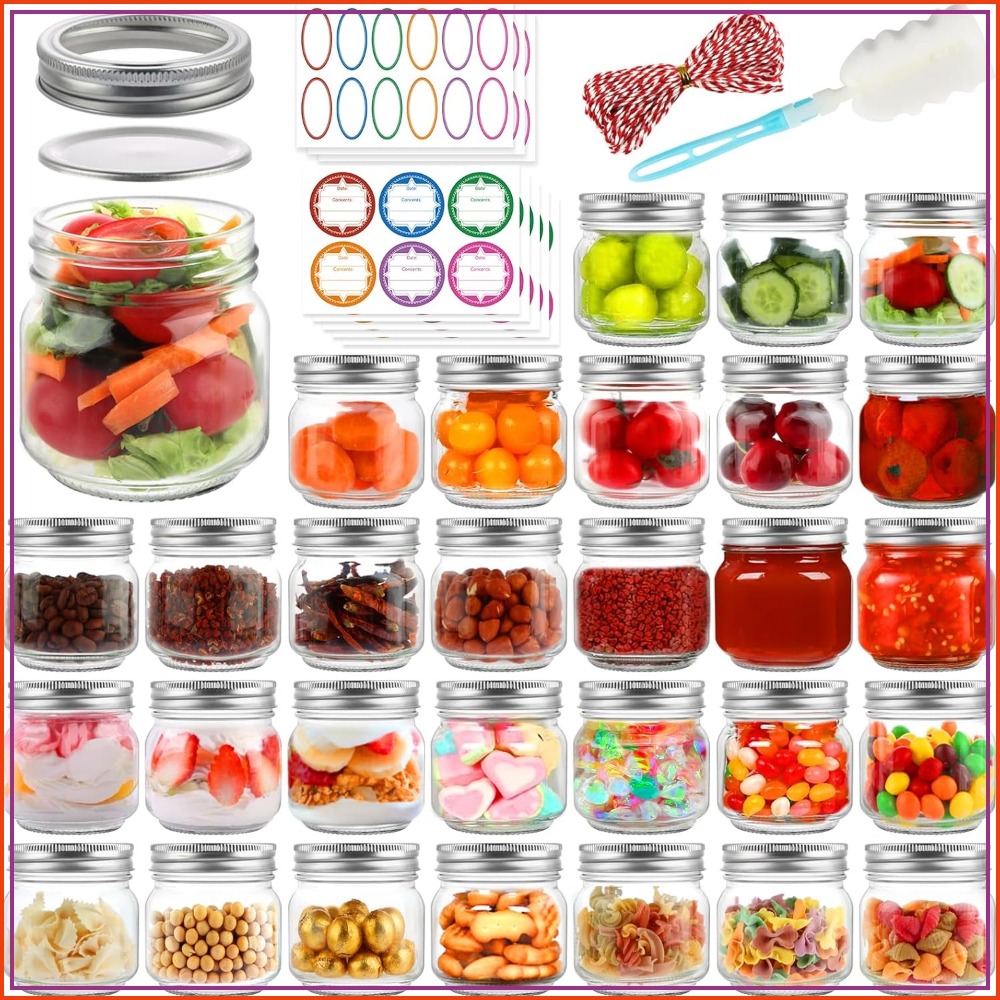 30 Pack 8 oz Mason Jars with L - Mason Jar 8Oz incelemesi ve fiyatı