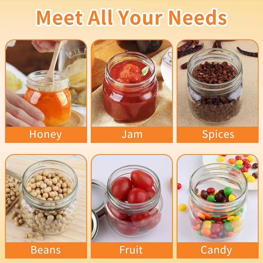 30 Pack 8 oz Mason Jars with L - Mason Jar 8Oz incelemesi ve fiyatı