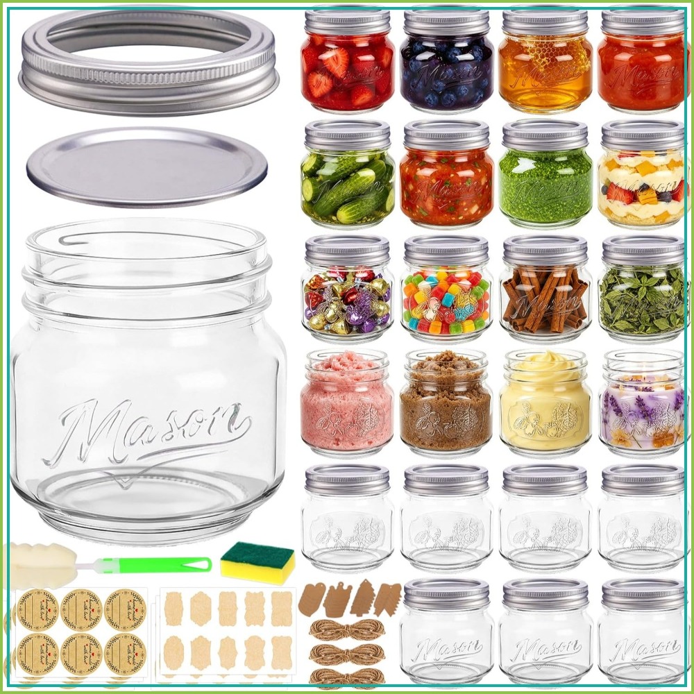 8 oz Mason Jars with Lids, 24  - Mason Jar 8Oz incelemesi ve fiyatı