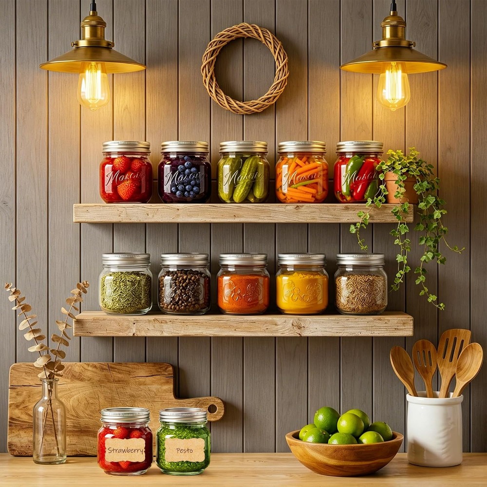 8 oz Mason Jars with Lids, 24  - Mason Jar 8Oz incelemesi ve fiyatı