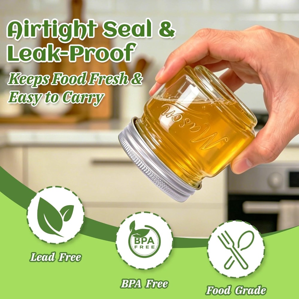 8 oz Mason Jars with Lids, 24  - Mason Jar 8Oz incelemesi ve fiyatı