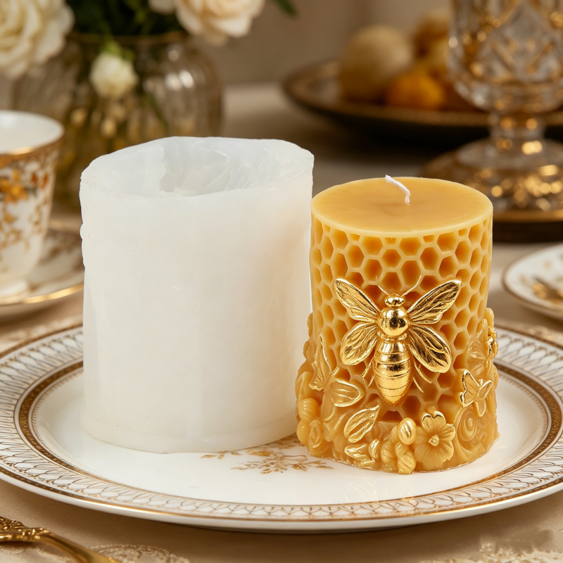 3D Bee & Honeycomb Silicone Ca - Candle. Queen incelemesi ve fiyatı