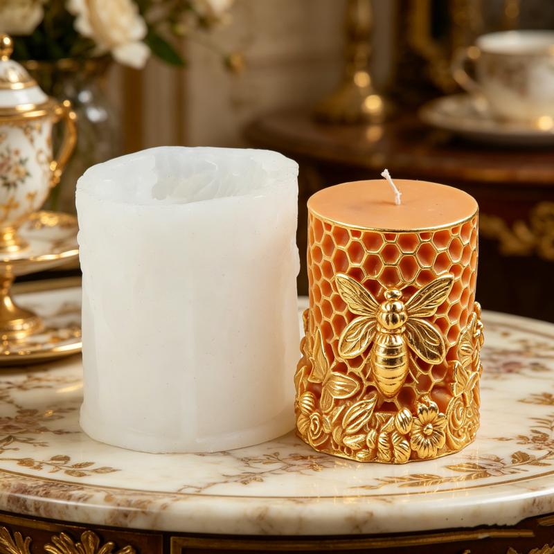 3D Bee & Honeycomb Silicone Ca - Candle. Queen incelemesi ve fiyatı
