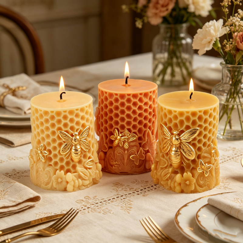 3D Bee & Honeycomb Silicone Ca - Candle. Queen incelemesi ve fiyatı