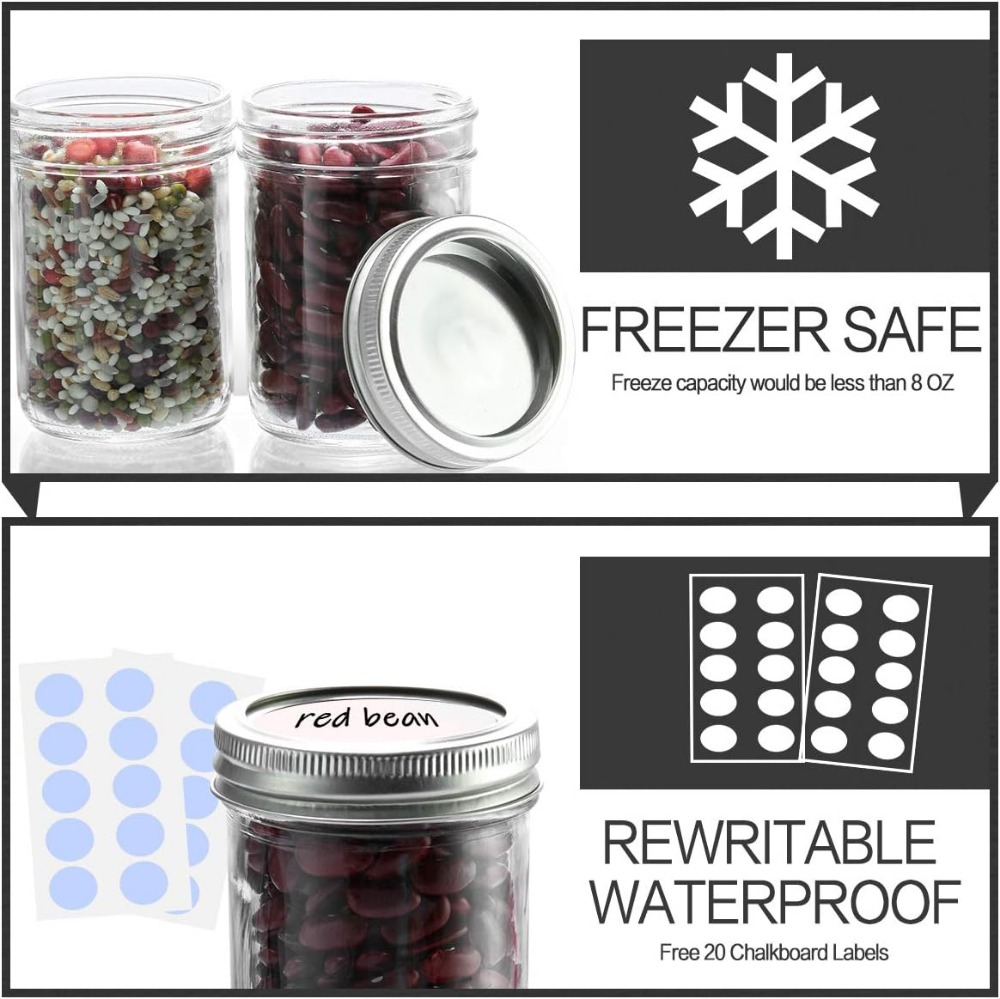 8 oz Mason Jars with Lids, 16  - Mason Jar 8Oz incelemesi ve fiyatı