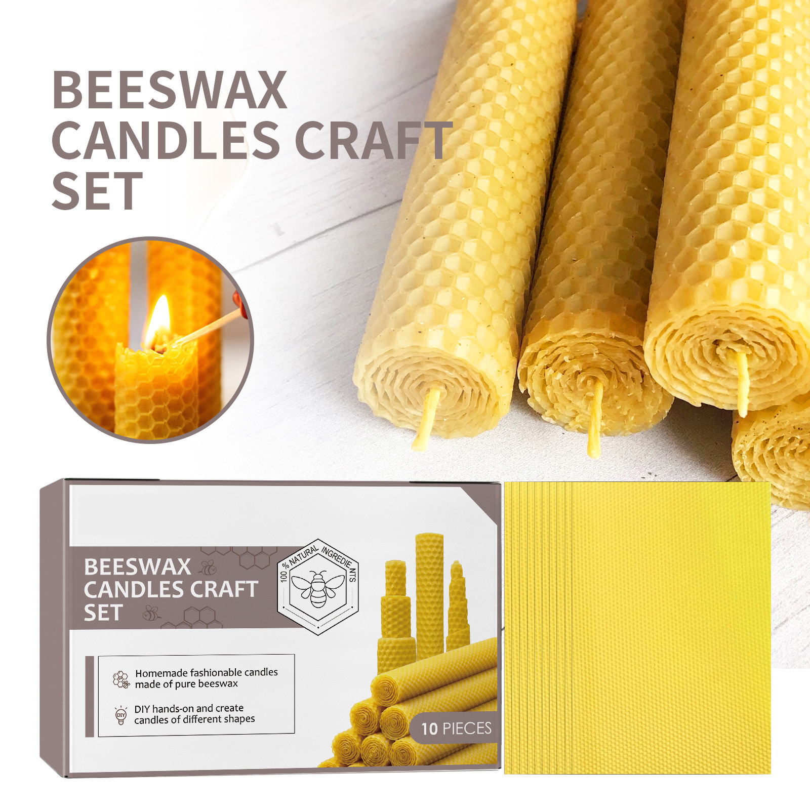 10/20/30pcs Natural Beeswax Sh - Beeswax Sheet Roll incelemesi ve fiyatı
