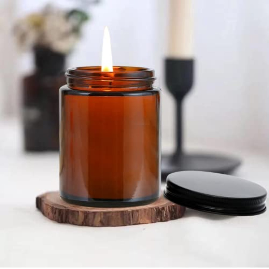 8oz Amber Candle Jars Set of 3 - Candle Supplies Glass Jars incelemesi ve fiyatı