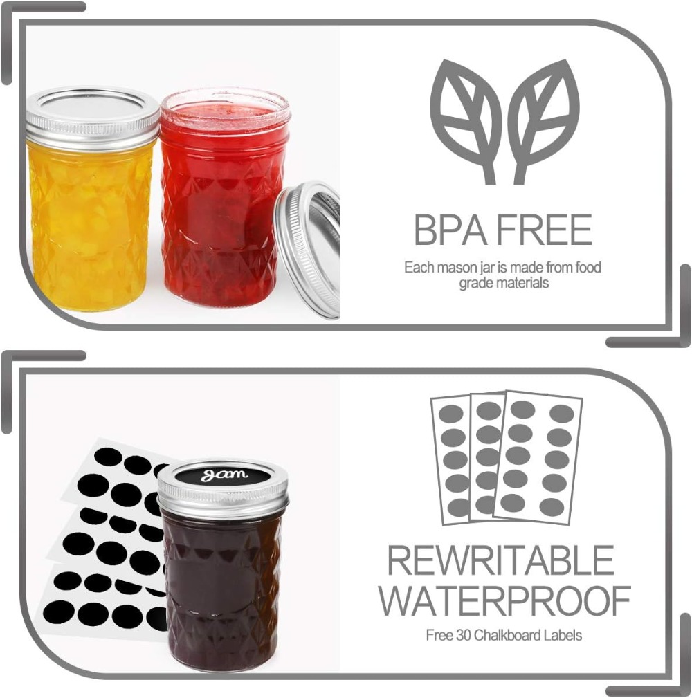 16-Pack 8oz Mason Jars with Re - Mason Jar 8Oz incelemesi ve fiyatı