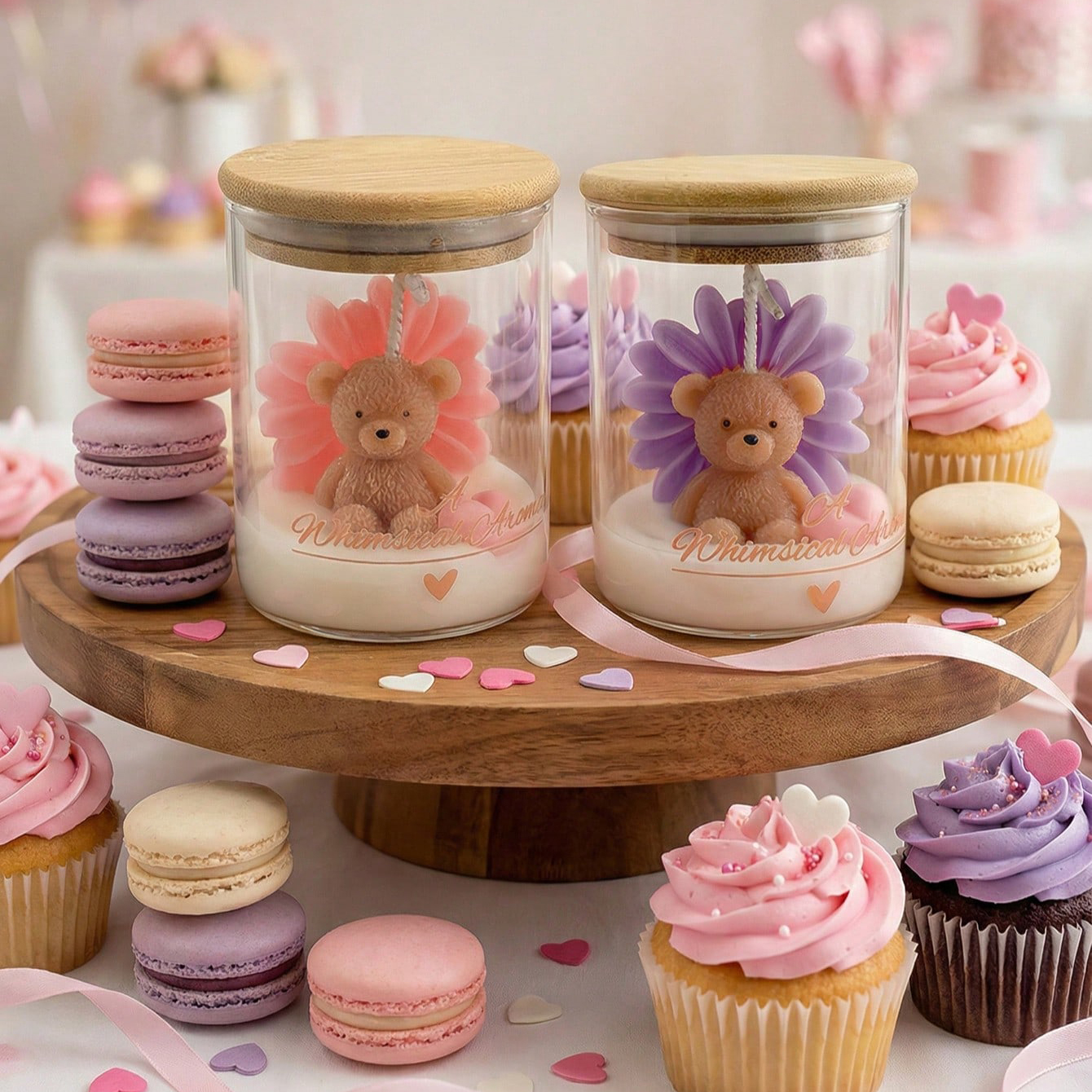 Teddy Bear Flower Candle in Gl - Candle Supplies Glass Jars incelemesi ve fiyatı